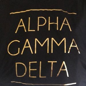 Alpha Gamma Delta gold foil flowy v-neck